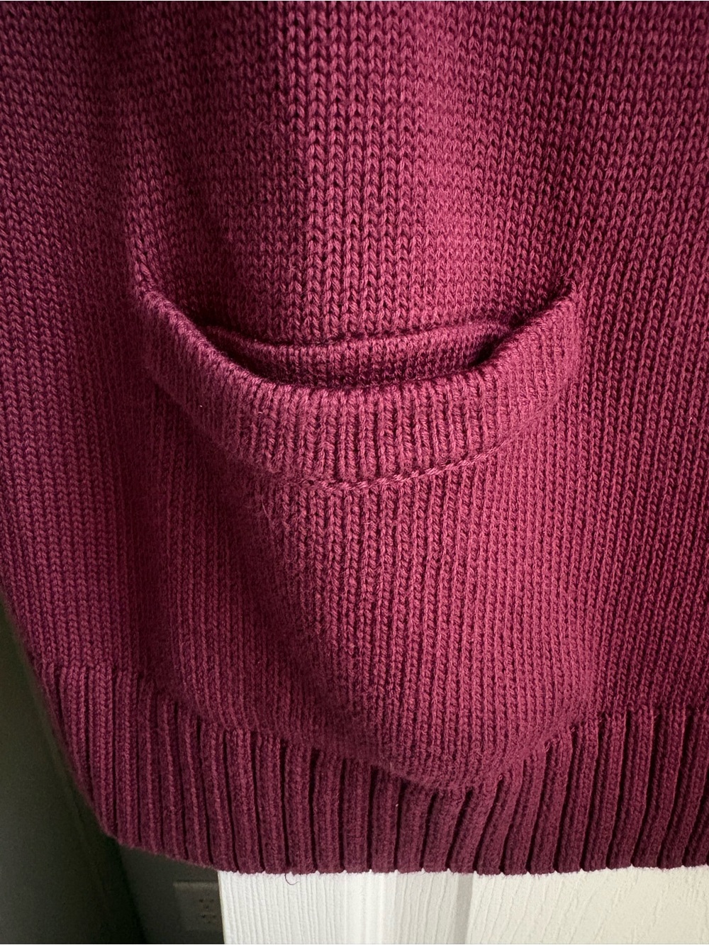 Vintage L.L. Bean Women's Burgundy Button-Front Cardigan Sweater - Picture 2 of 6